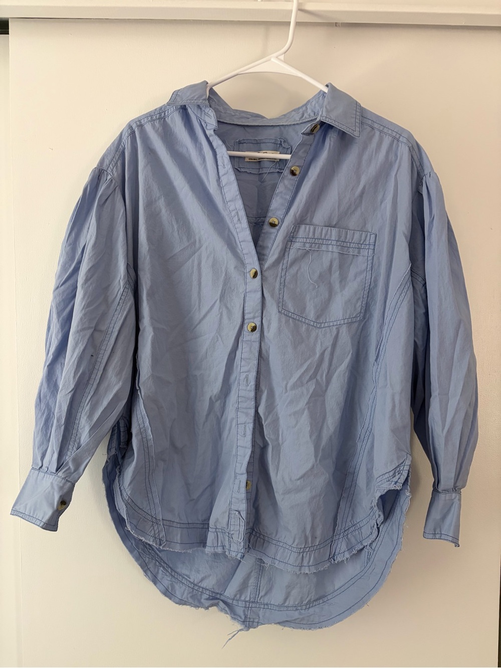 We The Free Light Blue Button-Up Top